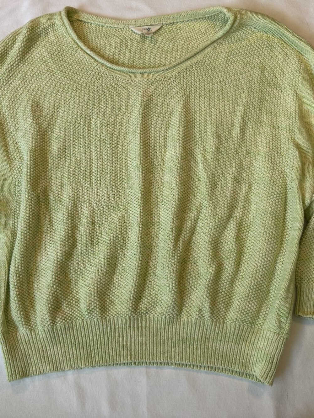 Terra & Sky Sage Green Pullover Sweater 1X Fall Office Cozy Casual